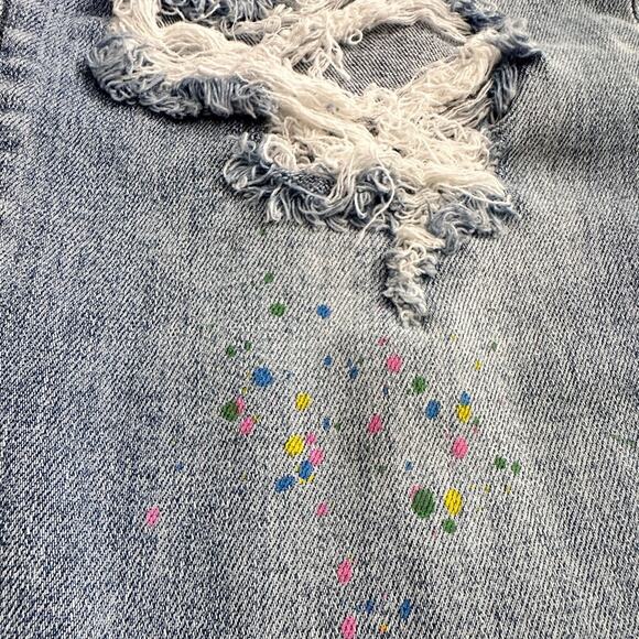 Judy Blue jeans boyfriend distressed paint spots distressed purpose size 11 / 30 - Picture 3 of 13